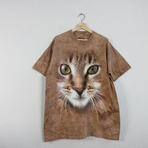 The Mountain Baggy Tee XL Unisex Cotton Brown Cat Short Sleeve USA vtg 242